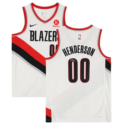 Scoot Henderson Portland Trail Blazers Autographed White Nike Swingman Jersey