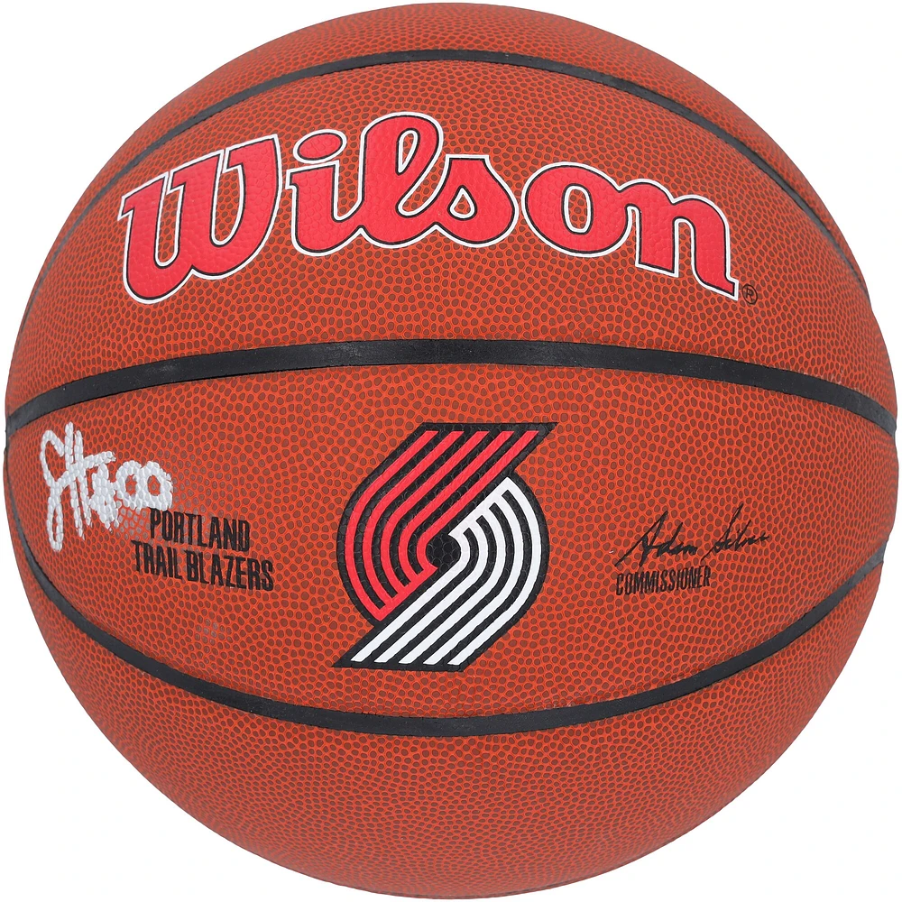 Scoot Henderson Portland Trail Blazers Autographed Wilson Team Logo Basketball