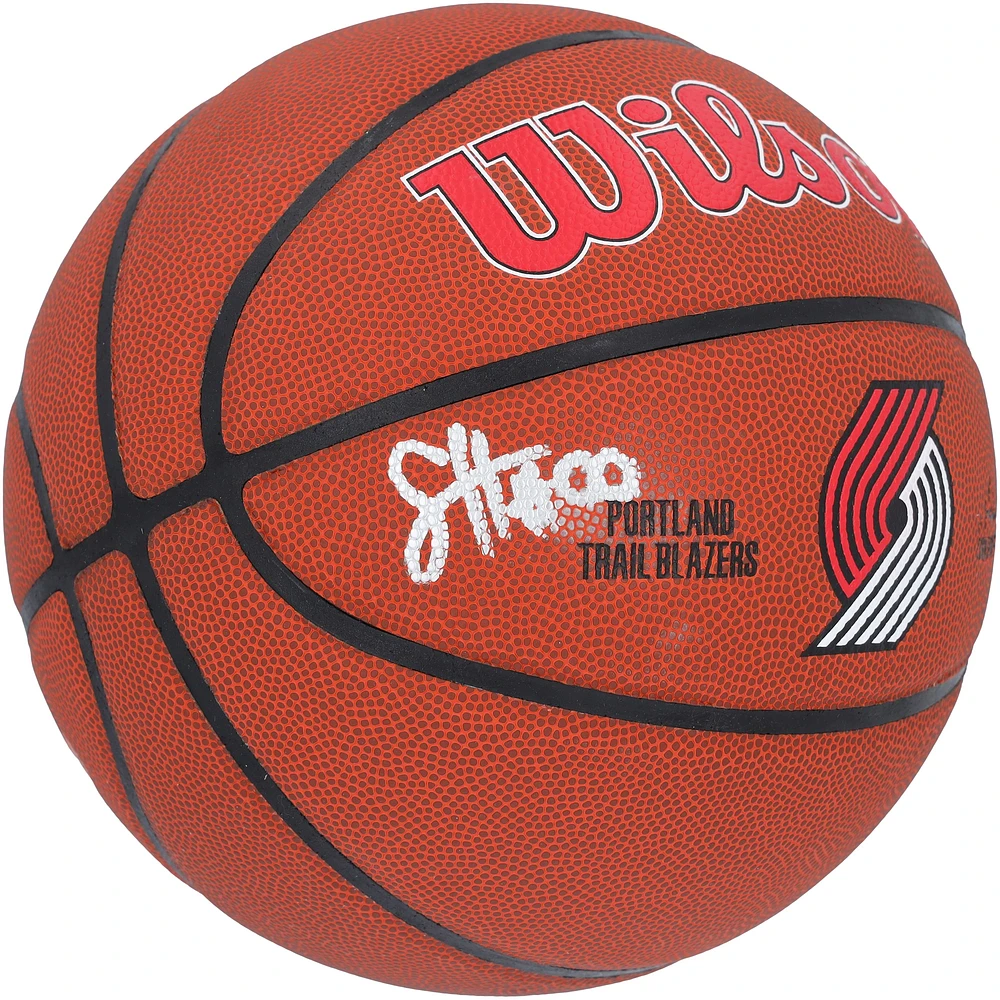 Scoot Henderson Portland Trail Blazers Autographed Wilson Team Logo Basketball