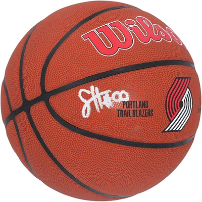 Scoot Henderson Portland Trail Blazers Autographed Wilson Team Logo Basketball