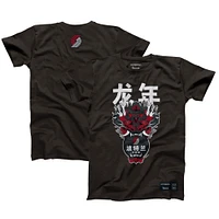 T-shirt unisexe Hyperfly Heather Black Portland Trail Blazers Année du Dragon Collection Nouvel An lunaire