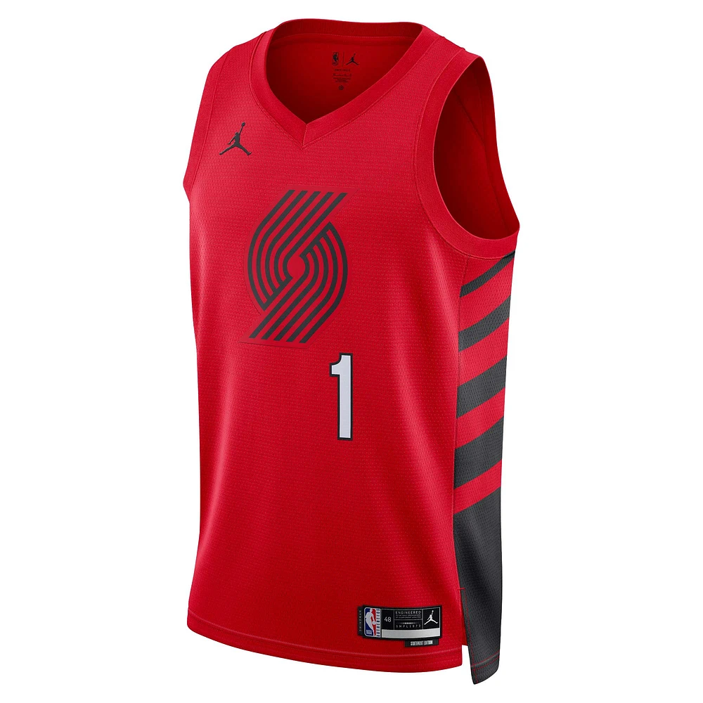 Unisex Jordan Brand Anfernee Simons Red Portland Trail Blazers Swingman Jersey - Statement Edition