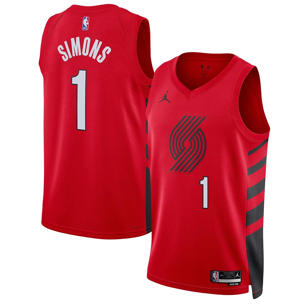 Unisexe Jordan Brand Anfernee Simons Rouge 2022/23 Portland Trail Blazers Swingman Jersey - Statement Edition