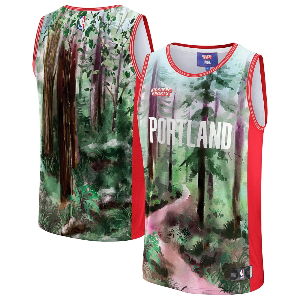 Maillot unisexe NBA & KidSuper Studios by Fanatics vert Portland Trail Blazers ville natale