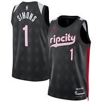 Unisex Nike Anfernee Simons Black Portland Trail Blazers 2024/25 Swingman Player Jersey - City Edition