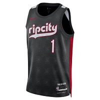 Unisex Nike Anfernee Simons Black Portland Trail Blazers 2024/25 Swingman Player Jersey - City Edition