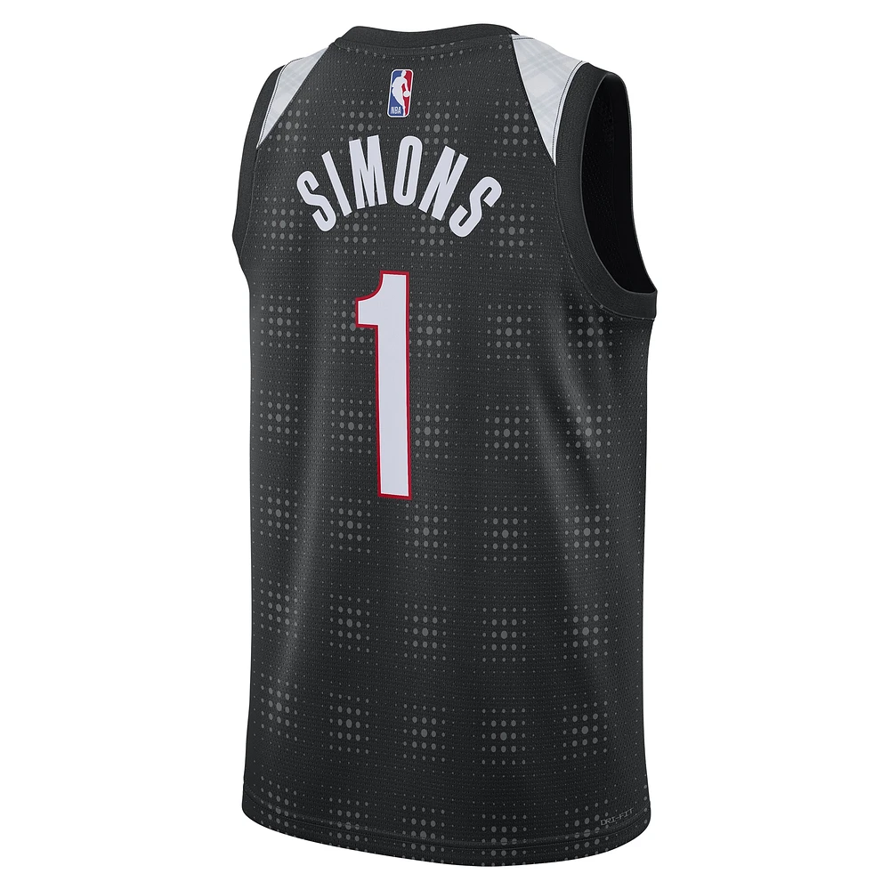 Maillot de joueur unisexe Nike Anfernee Simons Portland Trail Blazers Swingman 2024/25 noir - Édition City