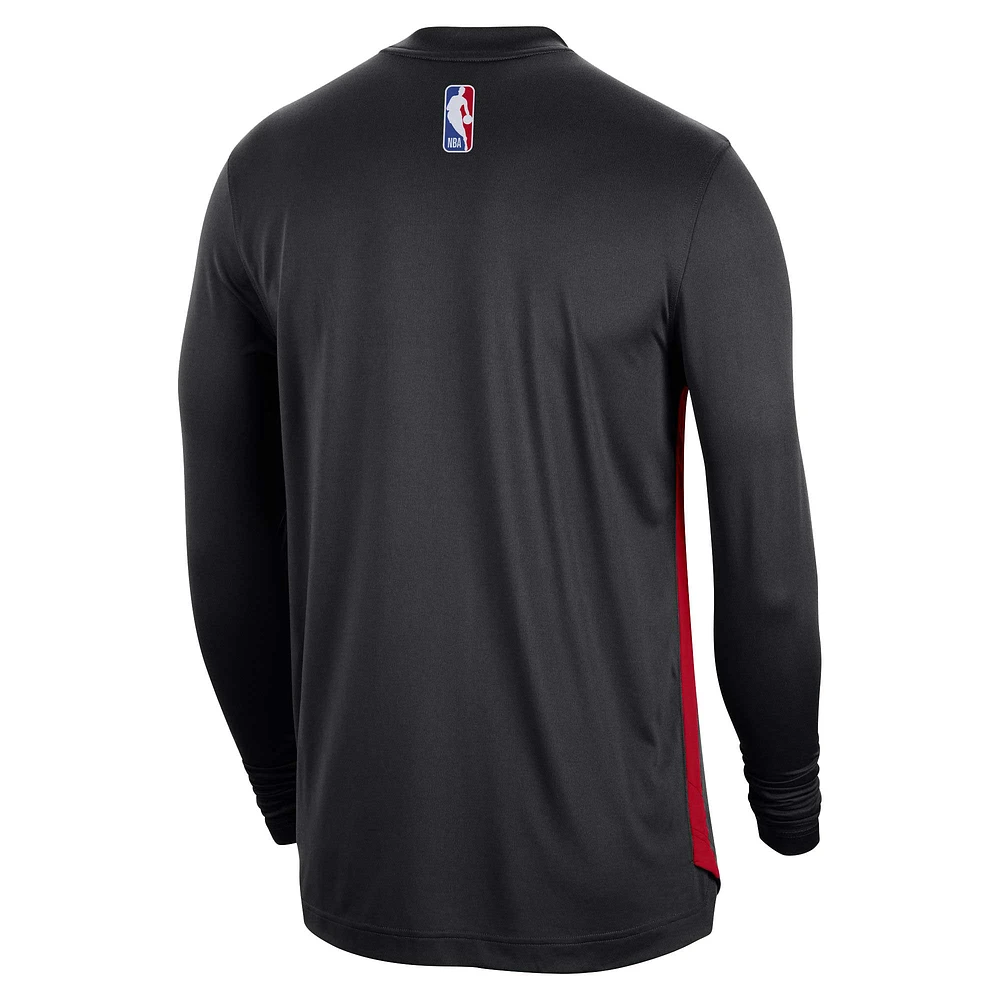 Maillot de tir à manches longues authentique unisexe Nike noir Portland Trail Blazers 2023/24 d'avant-match