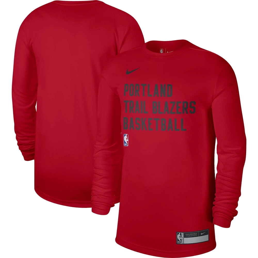 T-shirt à manches longues unisexe Nike Portland Trail Blazers 2023/24 Legend On-Court Practice rouge