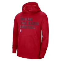 Unisex Nike Red Portland Trail Blazers 2023/24 Performance Spotlight On-Court Practice Pullover Hoodie