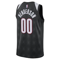 Maillot de joueur unisexe Nike Scoot Henderson noir Portland Trail Blazers 2024/25 Swingman - Édition City