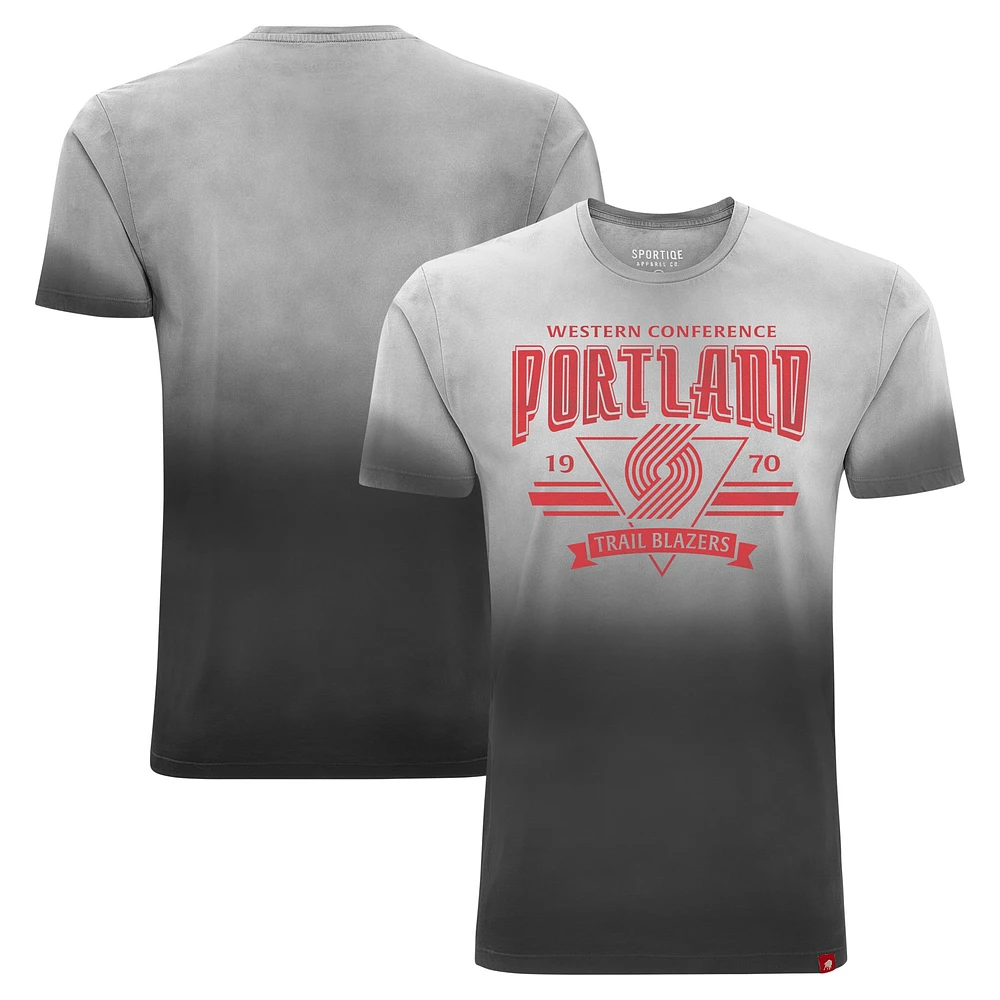 T-shirt unisexe Sportiqe Portland Trail Blazers Bingham Sun-Fade noir