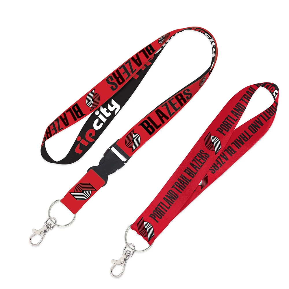 WinCraft Portland Trail Blazers 2-Pack Lanyard with Detachable Buckle & Key Strap Set