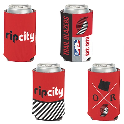 WinCraft Portland Trail Blazers paquet de 4 12oz. Ensemble refroidisseur de canettes