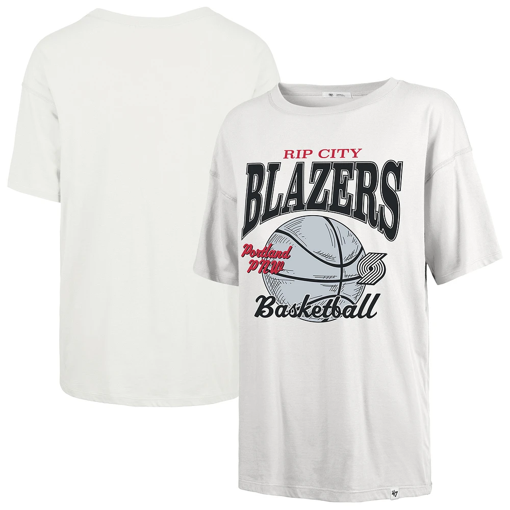 Women's '47  White Portland Trail Blazers City Edition Down Court Sadie T-Shirt