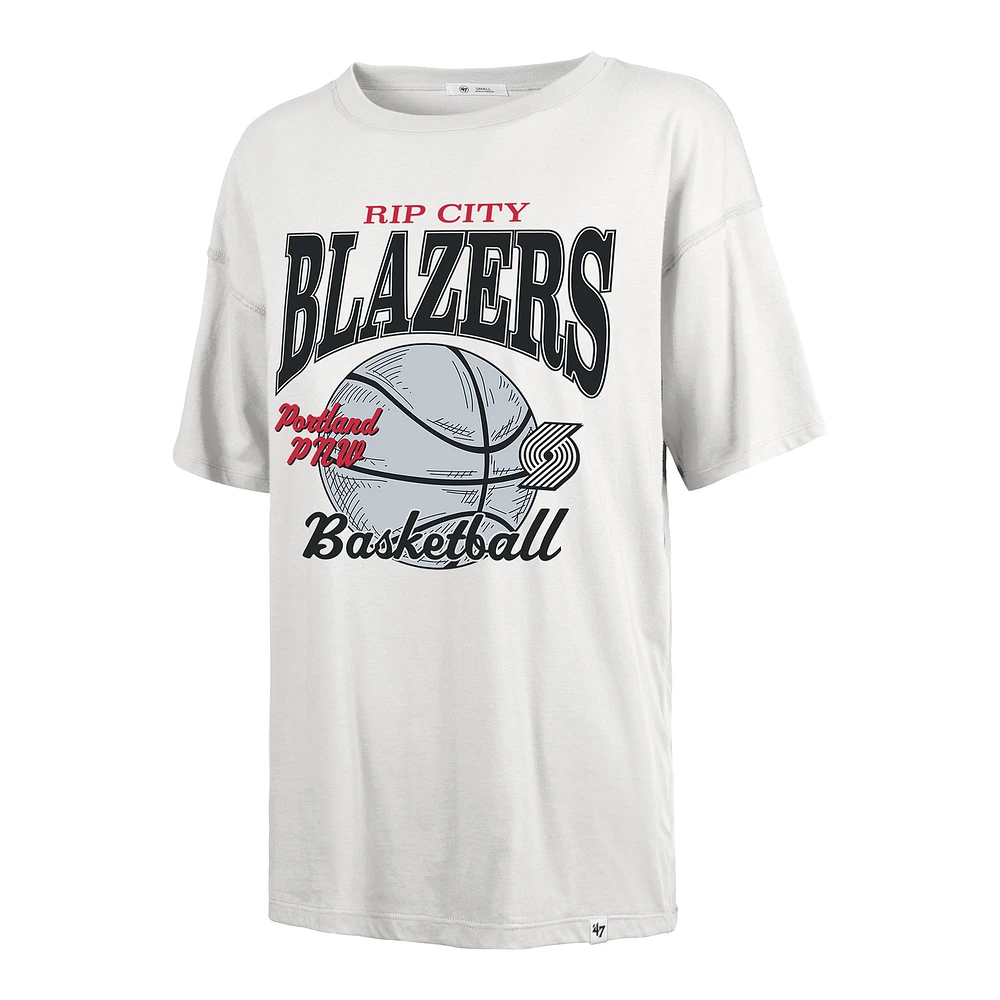 Women's '47  White Portland Trail Blazers City Edition Down Court Sadie T-Shirt