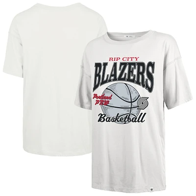 Women's '47  White Portland Trail Blazers City Edition Down Court Sadie T-Shirt