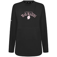 Women's Levelwear  Black Portland Trail Blazers Mother's Day Beaudry Arched Pullover Sweatshirt