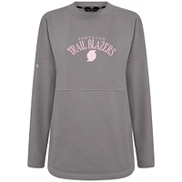 Sweat-shirt à col roulé cintré Beaudry des Portland Trail Blazers pour femme de Levelwear, gris