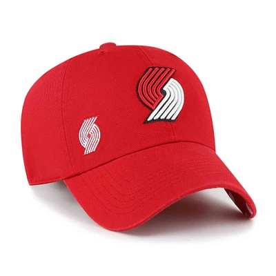 Women's '47  Red Portland Trail Blazers Confetti Undervisor Clean Up Adjustable Hat