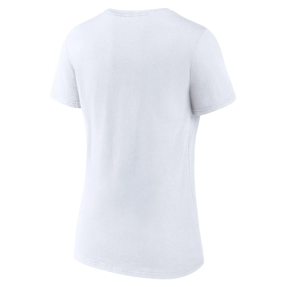 Women's Fanatics White Portland Trail Blazers Bench Warmer V-Neck T-Shirt
