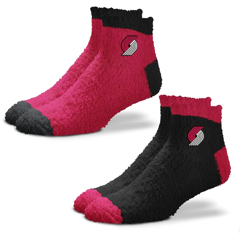 For Bare Feet Portland Trail Blazers Lot de 2 paires de chaussettes douces Team Sleep pour femmes