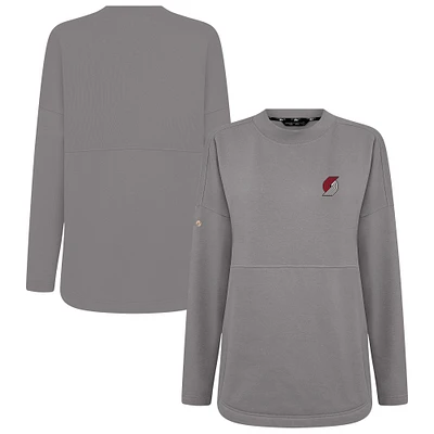 Women's Levelwear Gray Portland Trail Blazers Beaudry Pullover Sweatshirt