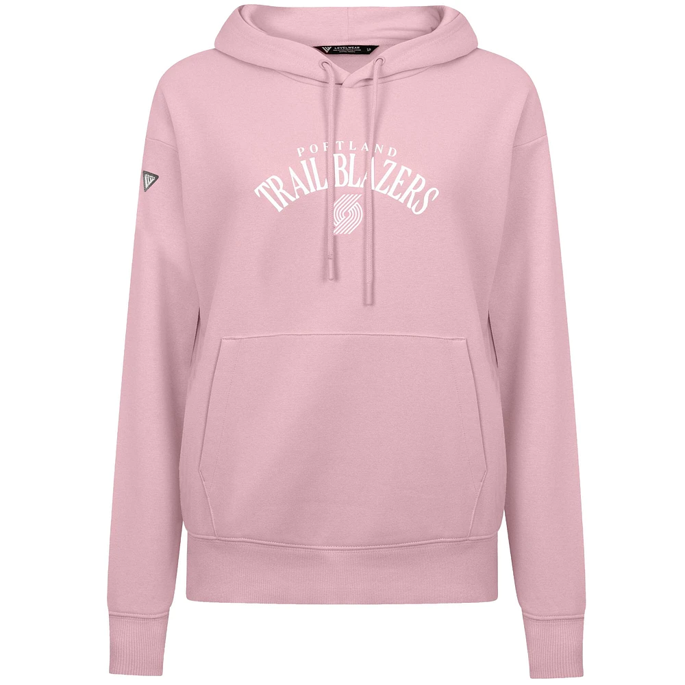 Women's Levelwear  Light Pink Portland Trail Blazers Mother's Day Adorn Arched Pullover Hoodie