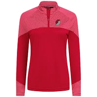 Haut à glissière quart de tour rouge rayures classiques des Portland Trail Blazers pour femme Levelwear