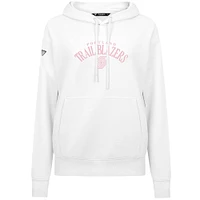 Women's Levelwear  White Portland Trail Blazers Mother's Day Adorn Arched Pullover Hoodie