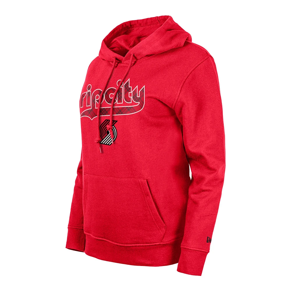 Sweat à capuche New Era rouge Portland Trail Blazers 2023/24 City Edition pour femme