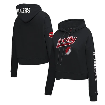 Women's Pro Standard Black Portland Trail Blazers 2023/24 City Edition Cropped Pullover Hoodie