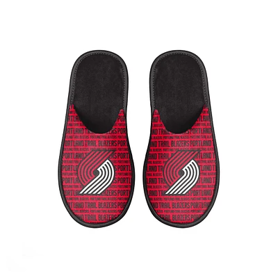 Chaussons à glissière Scuff Wordmark pour jeune FOCO Portland Trail Blazers