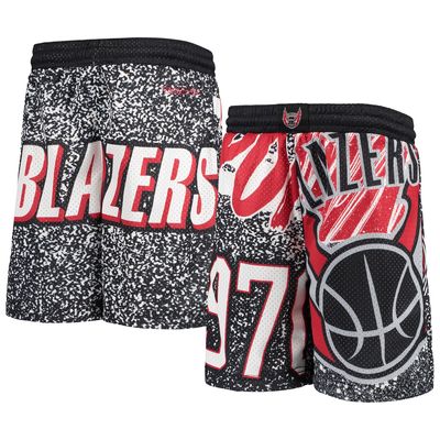 Youth Mitchell & Ness Black Portland Trail Blazers Hardwood Classics Jumbotron Shorts