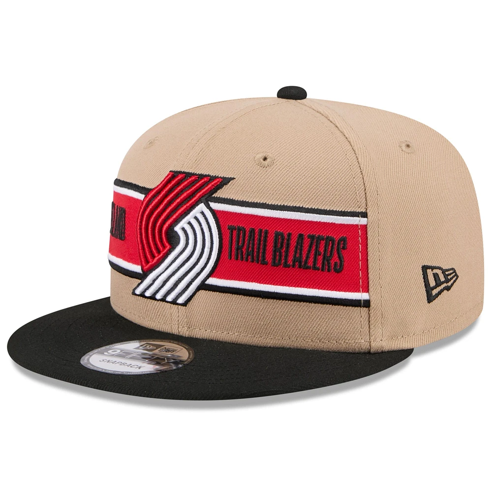 Casquette Snapback 9FIFTY NBA Draft 2024 Portland Trail Blazers New Era beige/noir pour jeune