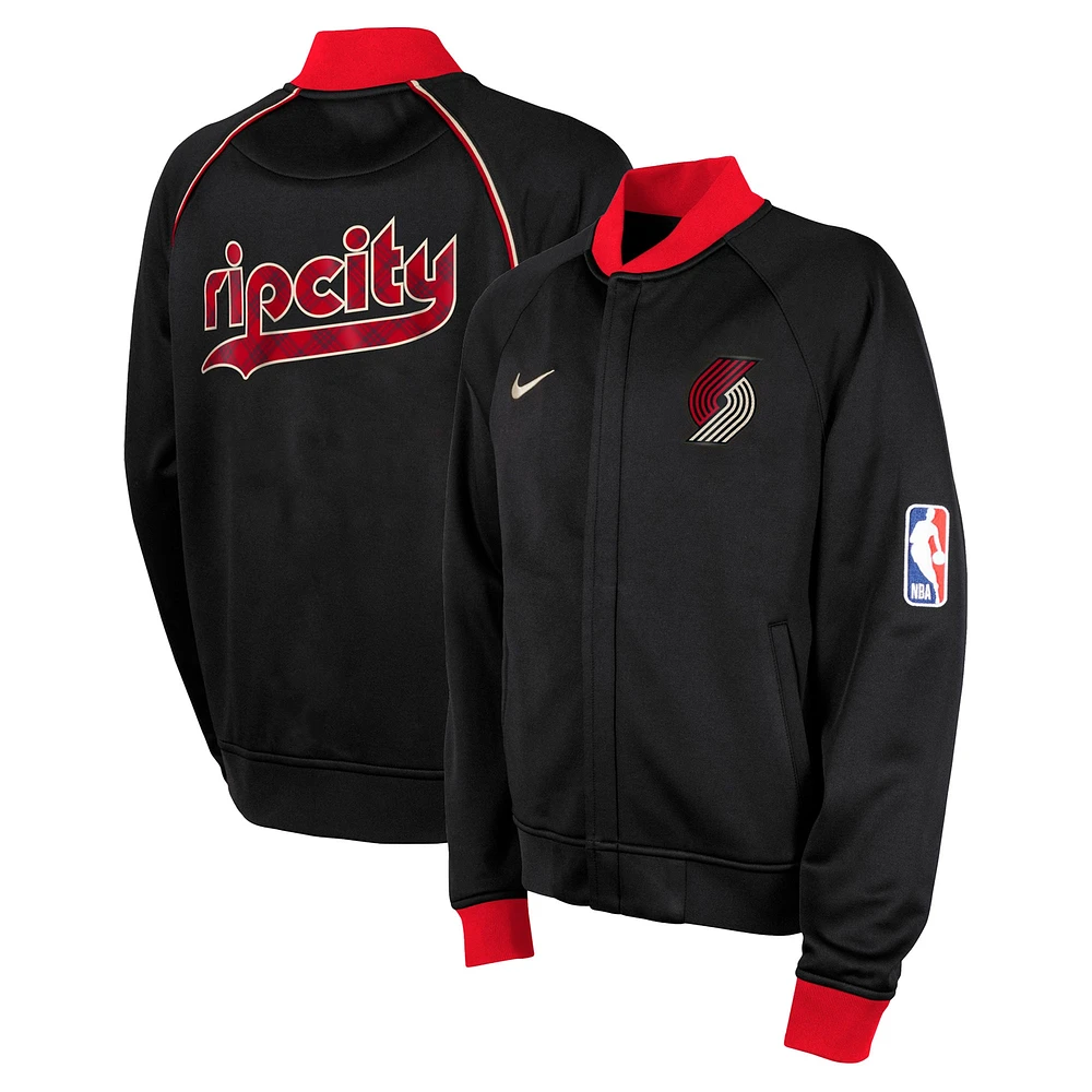 Veste entièrement zippée Nike noire Portland Trail Blazers 2023/24 City Edition Authentic Showtime