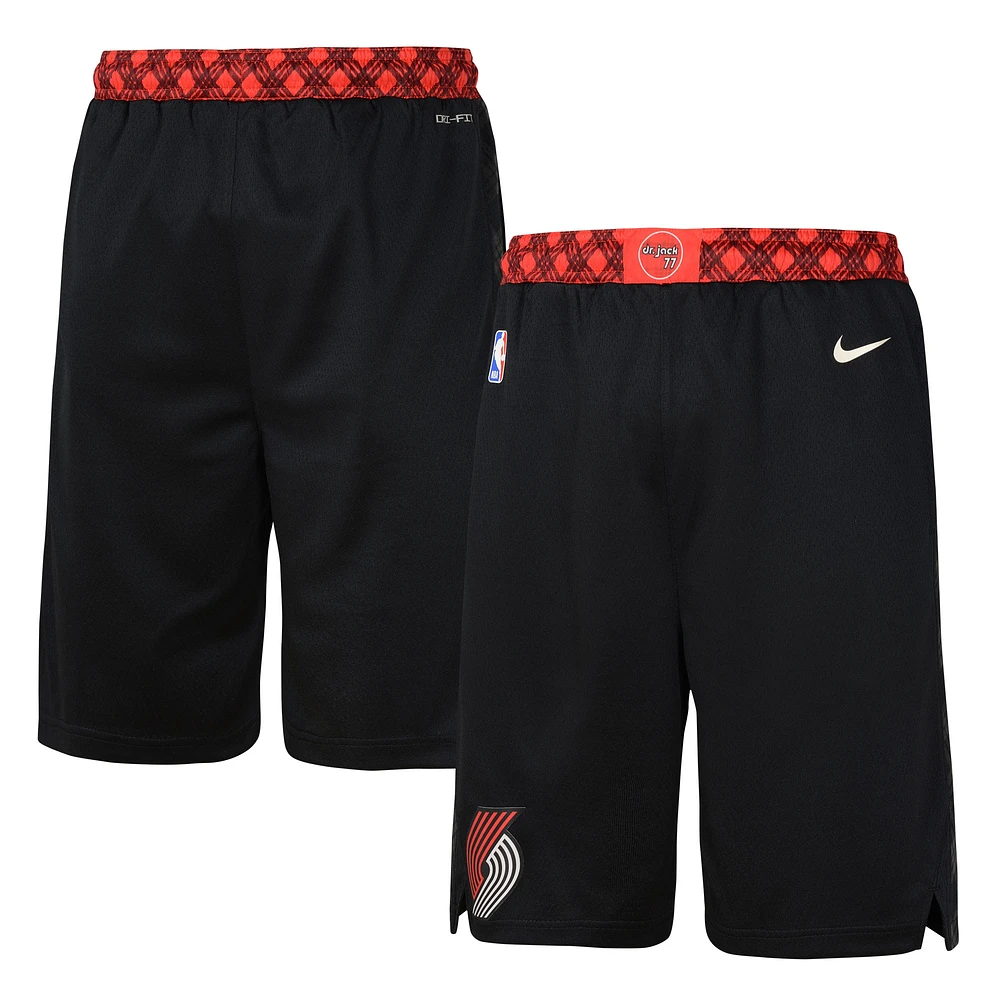 Short de performance Swingman Nike noir Portland Trail Blazers 2023/24 City Edition pour jeune