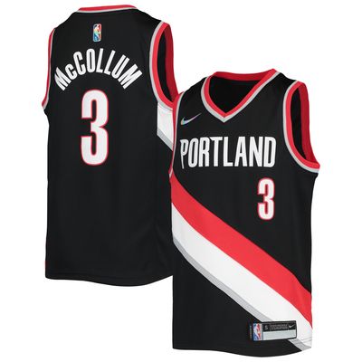 Youth Nike C.J. McCollum Black Portland Trail Blazers 2021/22 Diamond Swingman Jersey - Icon Edition