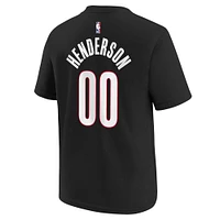 T-shirt Nike Scoot Henderson pour jeune Portland Trail Blazers 2024/25 City Edition avec nom et numéro Noir