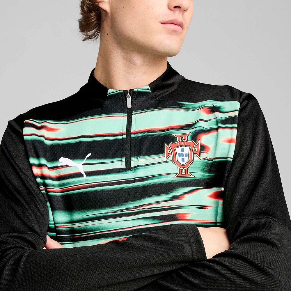 Men's Puma  Black Portugal National Team 2025 Pre-Match Quarter-Zip Top