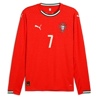 Men's Puma Cristiano Ronaldo Red Portugal National Team 2025 Home Replica Long Sleeve Jersey