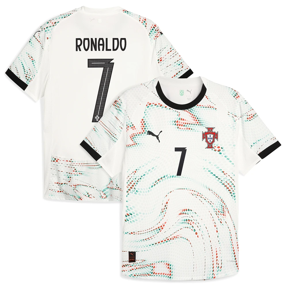 Maillot authentique extérieur Puma Cristiano Ronaldo blanc de l'équipe nationale du Portugal 2024/25 pour homme