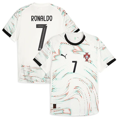 Maillot authentique extérieur Puma Cristiano Ronaldo blanc de l'équipe nationale du Portugal 2024/25 pour homme