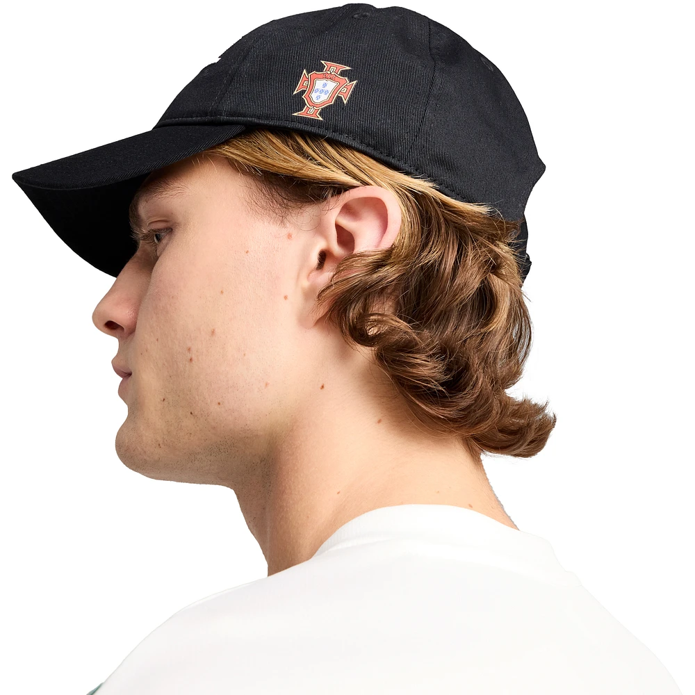 Casquette ajustable unisexe Puma noire pour supporter de l'équipe nationale du Portugal