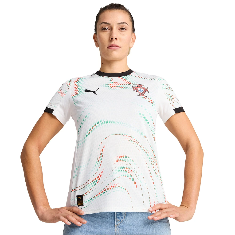 Maillot réplique extérieur blanc Puma de l'équipe nationale du Portugal 2025 pour femme