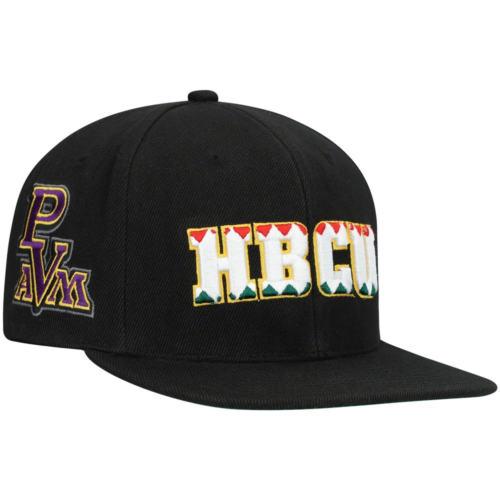 Men's Mitchell & Ness Black Prairie View A&M Panthers Pattern Snapback Hat