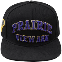 Men's Pro Standard Black Prairie View A&M Panthers Arch Over Logo Snapback Hat