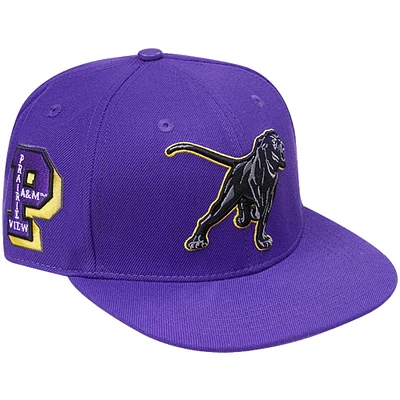 Men's Pro Standard Purple Prairie View A&M Panthers Mascot Logo Snapback Hat