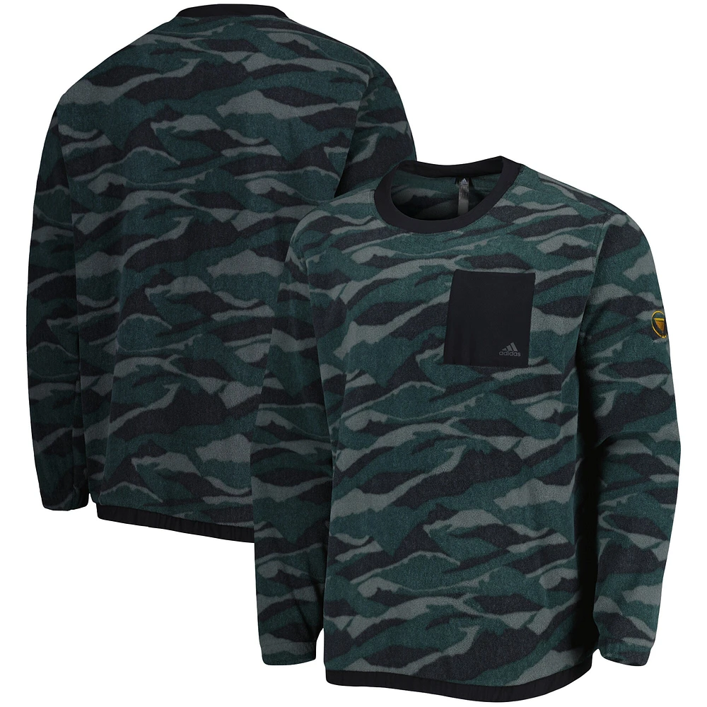 Men's adidas Green/Black Presidents Cup TXT Crew Pullover Sweatshirt