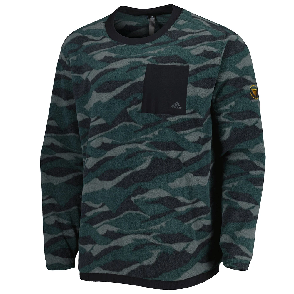 Men's adidas Green/Black Presidents Cup TXT Crew Pullover Sweatshirt